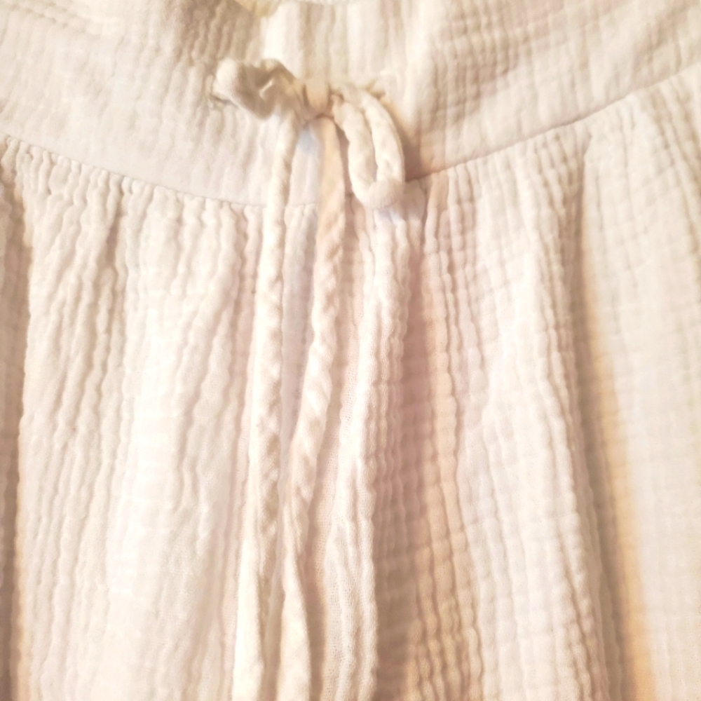 White Cotton Draw String Pants - image 6